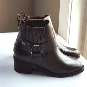 Musse and Cloud Women's Arling Dark Brown Leather Heeled Boots Sz 38